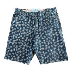 Refinery Republic Shorts Mens 38 inch‎ Tropical Stretch Blue Jean Floral Print